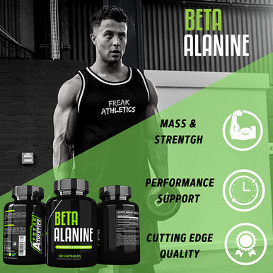 Beta Alanine 750mg Capsules by Freak Athletics - 120 Capsules Premium Beta Alanine Supplement UK Made Suitable for Men & Women