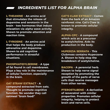 ONNIT Alpha Brain 30ct 3Pack Over 1 Million Bottles Sold Premium Nootropic Brain Supplement Focus Concentration Memory Alpha GPC L Theanine Bacopa Monnieri