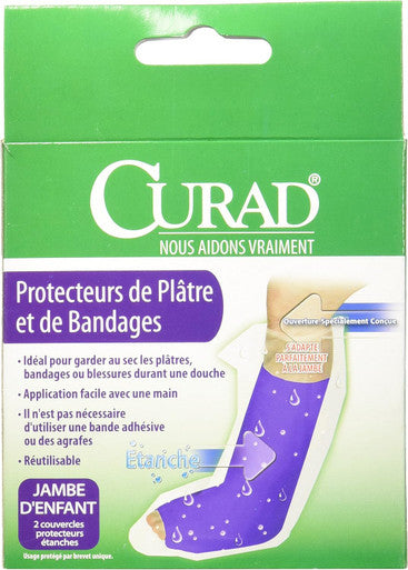 Curad Child Leg Cast and Bandage Protectors Water Resistant Reusable Ideal for Shower and Bath