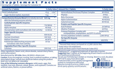 Klaire Labs Vital-Zymes Chewable Digestive Enzymes - Broad Spectrum, DPP-IV Activity Digestive Enzymes - Supports The Breakdown of Proteins, Fats, Carbs, Sugars & Fibers - Gluten (180 Tablets)