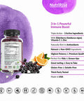 Sambucus Elderberry Gummies with Zinc & Vitamin C. Great-Tasting Women & Men's Daily Herbal Supplement for Immune Support & Skin Health. Natural Elderberries. Vegan & Gluten-Free
