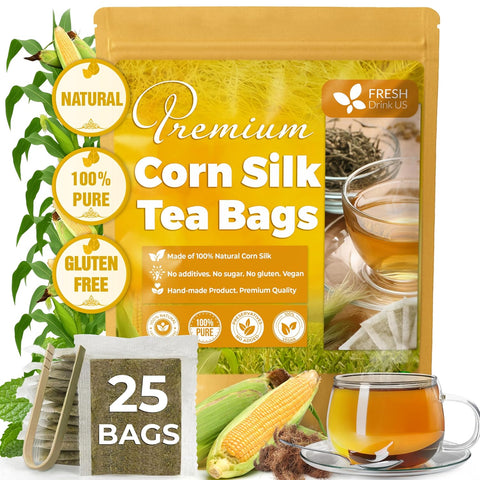 FreshDrinkUS, Premium 120 Mulberry Leaf Tea Bags, 100% Natural & Pure from Mulberry Leaves. Loose Leaf Herbal Tea. Made with Natural Material Tea Bags. No Sugar, No Caffeine, No Gluten, Vegan.
