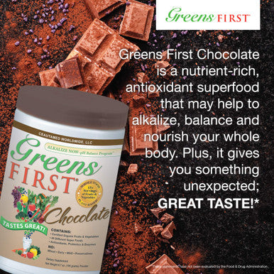 Greens First Chocolate Superfoods Extracts Concentrates Nutrient Rich Antioxidant Power of 15 Servings of Fruits 28.74 Ounce 60 Servings