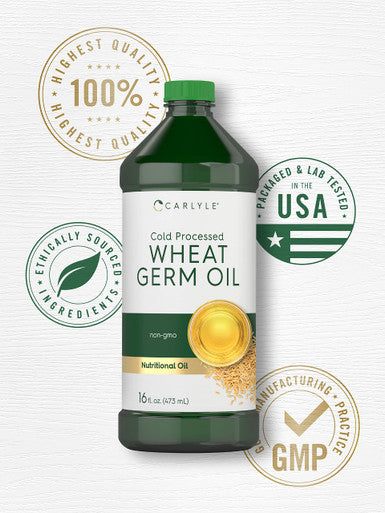 Carlyle Wheat Germ Oil | 48 Fl Oz (16 Fl Oz Triple Pack) | Cold Processed | Vegetarian, Non-Gmo Nutritional Oil