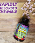 Bluebonnet Nutrition Rainforest Animalz Whole Food Based Multiple Chewable Tablet, Kids Multivitamin & Mineral, Vitamin C, D3, Iron, Gluten Free, Milk Free, Kosher, 180 Chewable Tablets, Mixed Flavor