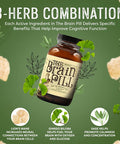 Medicine Man Plant Co The Brain Pill 90 Capsules Organic Brain Booster Supplement - Memory Pills For Brain W/ Ginkgo Biloba Capsules, Lion S Mane & Sage - Brain Booster Supplement For Focus, Memory, Clarity, Energy