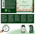 Natural Vitamin C VegaveroÃƒâ€šÃ‚Â® | 100% Organic | from Acerola Cherries | 180 Capsules | 225% NRV per Daily Dosage | NO ADDITIVES | Vegan
