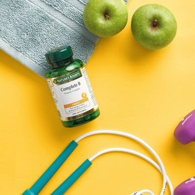 Nature's Bounty Complete B Vitamin Complex Caplets - Pack Of 100 Coated Capsules Two-A-Day - Vitamin B5 B6 And B12 - Supports Energy Levels Mental Focus And Stamina - Vegan