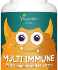 Kids Multivitamin Gummies Vegavero | with Vitamin C, D3, B12, A, B6, Zinc, Calcium & Manganese | NO Preservatives | 100% Vegan | Immune System Support | Forest Fruit Flavour | 60 Gums