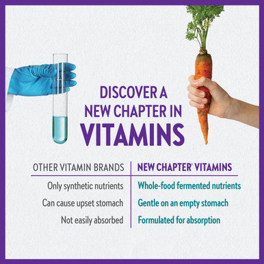 New Chapter One Daily Multivitamin for Immune, Energy & Stress Support, 20+ Nutrients Fermented with Probiotics & Whole Foods, Made with Organic Vegetables - 72 ct