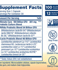ReLife Adult Probiotic Ultimate Flora Ultimate Care Probiotic Supplement Gluten Dairy Soy 100 Billion CFU 30 Vegetarian Capsules