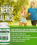 Probiotic 40 Billion CFU Shelf Stable with Prebiotics and Acidophilus Stable Potency Until Expiration Time Delay Release Probiotics Arazo Nutrition