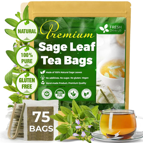 FreshDrinkUS, Premium 120 Mulberry Leaf Tea Bags, 100% Natural & Pure from Mulberry Leaves. Loose Leaf Herbal Tea. Made with Natural Material Tea Bags. No Sugar, No Caffeine, No Gluten, Vegan.