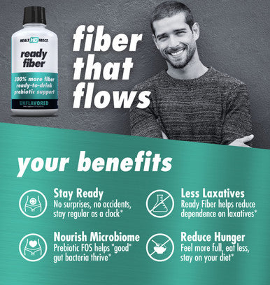 Ready Fiber Non-GMO Liquid Fiber by Health Direct | Regularity, Bloating Relief | Inulin-Free, Psyllium-Free, Great for Adults & Kids | 12,000 MG Prebiotic FOS | 15 Oz