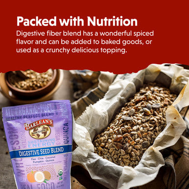 Barlean's Organic Digestive Seed Blend Fiber Supplement With Whole Chia Ground Flax And Pumpkin Seeds Quinoa And Coconut Rich In Omega 3 & Dietary Fiber 12 Oz