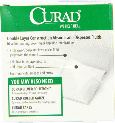 Curad Non-Woven Pro-Gauze 2" x 2" 10 Count Pack of 6