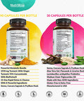 Colon 15 Day Cleanse + Turmeric, Ginger & BioPerine: Digestive Health & Immune Support Bundle for Constipation & Bloating Relief, Metabolism & Energy. Probiotics, MCT Oil, Psyllium, Flaxseed