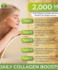 Herbalicious Multi Collagen Peptides Capsules - Non-GMO & Gluten Type I II III V X Hydrolyzed Collagen Supplements with Vitamin C - Supports Healthy Hair Skin Nails & Joints - 120 Capsules