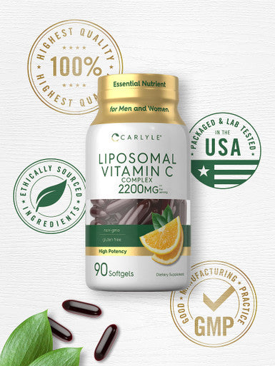 Carlyle Liposomal Vitamin C 2200Mg 90 Softgels High Potency Formula Non-Gmo Gluten Free