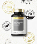 Magnesium Taurate 1500mg 250 Caplets Vegetarian Non GMO Gluten Free Supplement by Carlyle
