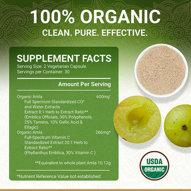 Organic Amla Capsules Vitamin C Usda Organic Certified Whole Food Plant Based Vitamin C Amalaki Supplement Derived From Amla Fruit Indian Gooseberry Vegan Ayurveda 60 Amala Pills