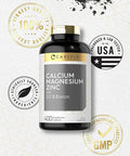 Calcium Magnesium Zinc | 400 Caplets | with Vitamin D3 and Boron | Vegetarian, Non-GMO Supplement | by Carlyle