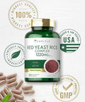 Carlyle Red Yeast Rice Complex | 1220mg | 120 Capsules | with Policosanol | Non-GMO and Gluten Supplement