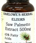 Barlowe's Herbal Elixirs Saw Palmetto Extract - 45% Fatty Acids - 60 500mg VegiCaps - Stearate Free, Glass Bottle!