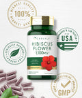 Hibiscus Flower Extract 1100 Mg | 120 Capsules | Non-Gmo, Gluten Free Supplement | By Carlyle