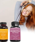 Viva Naturals Vitamin C 1000mg (250 Capsules) and Probiotics for Women 50 Billion CFU + 20 Strains (60 Capsules) Bundle