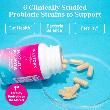 Pink Stork Fertility Support Probiotics for Women with Ashwagandha for Vaginal Health Conception pH Balance Hormone Balance and Gut Flora Fertility Supplements for Women 30 Capsules