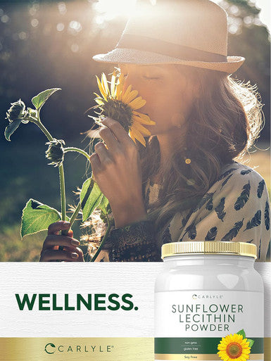 Carlyle Sunflower Lecithin Powder | 2 Pounds | Unflavored | Naturally Occurring Phosphatidylcholine | Vegetarian Soy Non-GMO Gluten