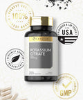 Potassium Citrate 99Mg | 200 Capsules | Non-Gmo And Gluten Free Supplement | By Carlyle
