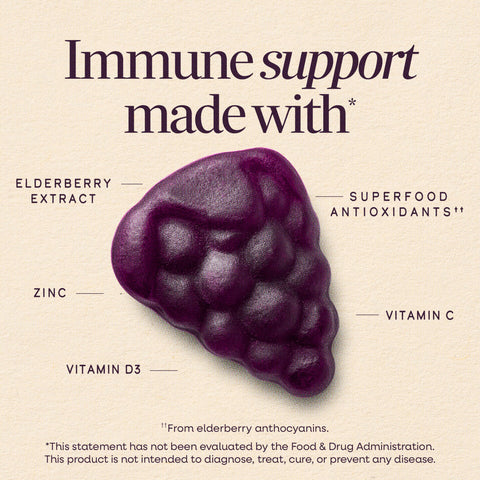 Nature'S Way Sambucus Elderberry Gummies Immune Support Gummy For Adults & Kids Ages 4 With Black Elderberry Extract Vitamin C Vitamin D3 And Zinc 60 Gummies