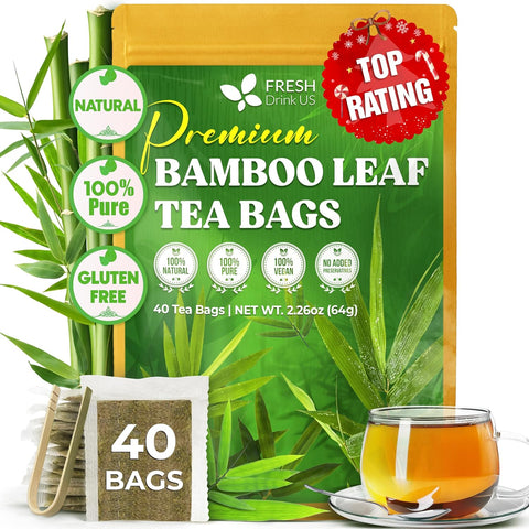 FreshDrinkUS, Premium 75 Mulberry Leaf Tea Bags, 100% Natural & Pure from Mulberry Leaves. Loose Leaf Herbal Tea. Made with Natural Material Tea Bags. No Sugar, No Caffeine, No Gluten, Vegan.