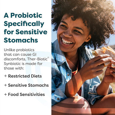 Klaire Labs Ther-Biotic Synbiotic Probiotic & A Prebiotic - Digestive Health & Immune Support - Lactobacillus & Bifidobacterium Strains - Low-Fodmap Probiotic Supplement For Men & Women (60 Capsules)