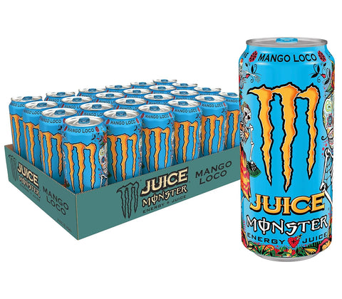 Monster Energy Juice Monster Mango Loco, Energy Drink, 16 Ounce | Energy + Juice, Pack of 15