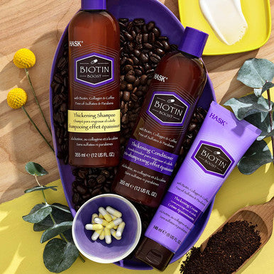 HASK Biotin Boost Clay Hair Mask and Shampoo Conditioner set for all hair types, color safe, gluten-free, sulfate-free and paraben-free