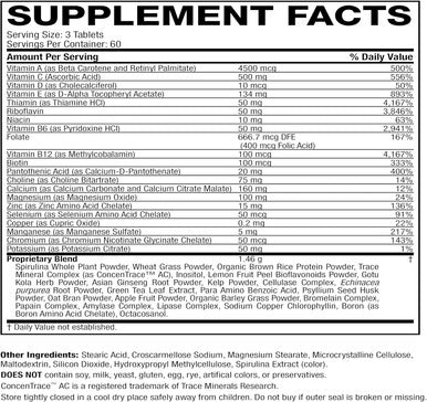 Life'S Fortune Multivitamin & Mineral, All Natural Energy Source Supplying Whole Food Concentrates, Antioxidants, Amino Acids, Enzymes, Trace Minerals & More, 180 Tab