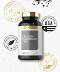 Carlyle Calcium Magnesium Zinc | 400 Caplets Value Size | Vegetarian, Non-GMO, Gluten Free Supplement