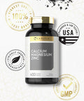 Calcium Magnesium Zinc | 400 Caplets Value Size | Vegetarian, Non-Gmo, Gluten Free Supplement | By Carlyle