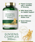Carlyle Ginseng Complex Capsules | 200 Count | Non-GMO and Gluten Extract | Traditional Herbal Root Supplement