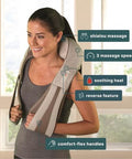 Homedics Neck Massager, Heated Shiatsu Neck, Shoulder And Back Massager With 3 Speeds, Changes Of Direction, And Convenient Straps - Portable Relief For Neck, Shoulders, Back, & Legs