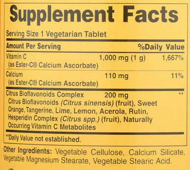 American Health Ester-C 1000 Mg W Citrus Bioflavonoid 180 Ct