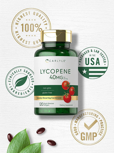 Carlyle Lycopene | 40mg | 120 Softgels | Naturally-Occurring Carotenoid | Non-GMO & Gluten Free Supplement