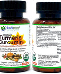 USDA Organic Turmeric Curcumin for Sensitive Stomach 45-Day Supply Organic Turmeric Supplement with Black Pepper Sea Buckthorn Oil Ginger and Amla