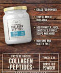Carlyle Grass Fed Collagen Peptides Powder 20oz | Unflavored | Pasture Raised | Types I & III | 20g of Collagen Per Daily Dose | Non-GMO Gluten | by Herbage Farmstead