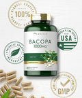 Carlyle Bacopa Monnieri Capsules | 1000 mg | 180 Capsules | Gluten Free Supplement