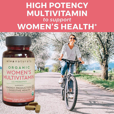 Organic Multivitamins for Women with Probiotics (90 Tablets) Ãƒâ€šÃ¢â‚¬â€œ Women Multivitamins for Daily Energy, Digestive Health and Immune Support Supplement with Vitamin B12, C, D and E, Iron, Folate.