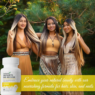Hair, Nails & Skin Care With Saw Palmetto, Biotin, Amla, Vitamins A, C, E, Zinc, Copper, Black Seed Extract, Fo-Ti - 60 Non-Gmo, Gluten Free, Veggie Capsules For Men And Women
